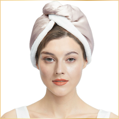 Serviette turban 2en1 en soie de mûrier et microfibre